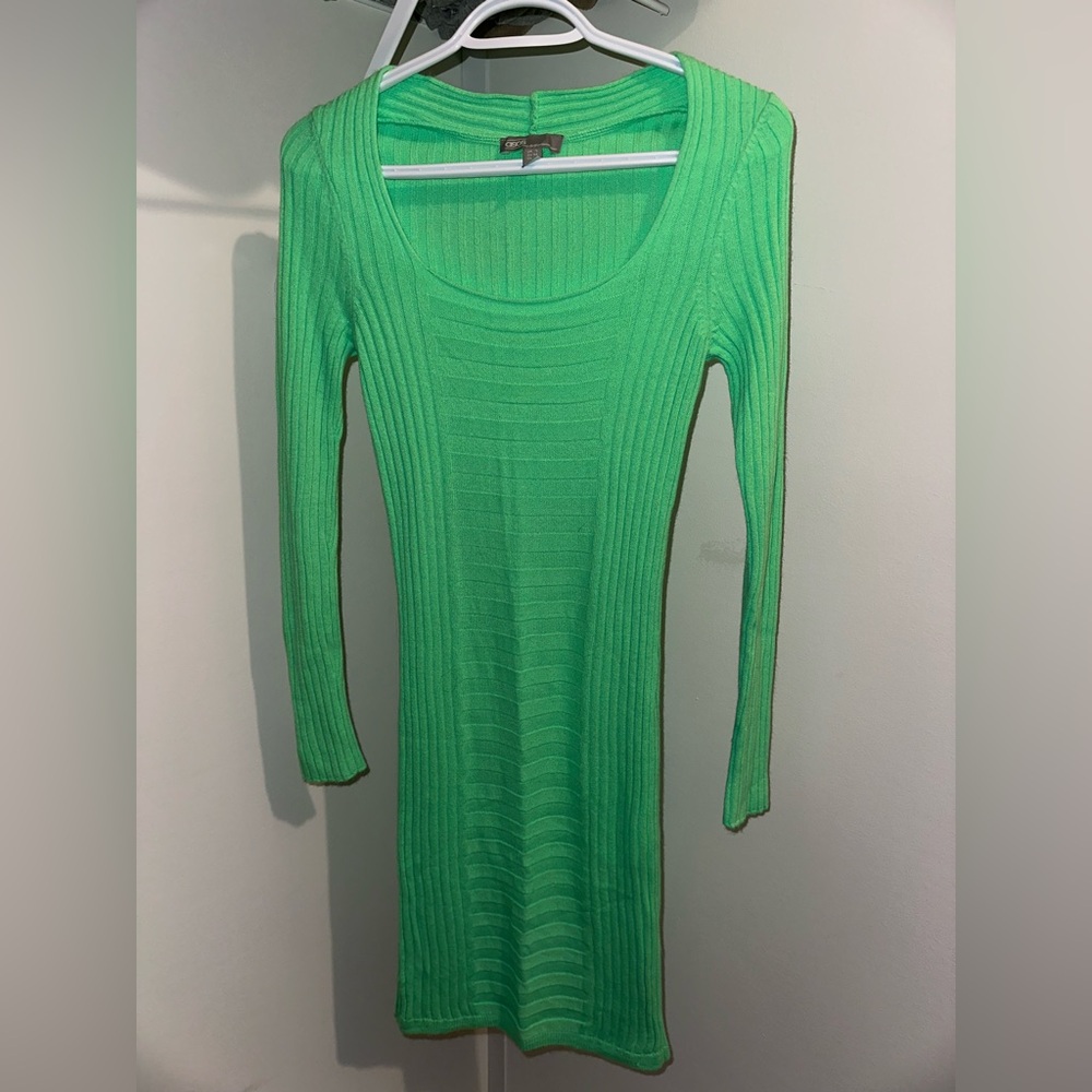ASOS Vibrant Green Long Sleeve Dress